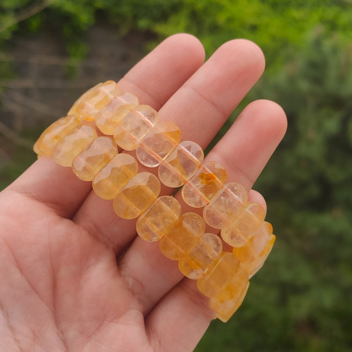 Natural Citrine Stone Bracelet - Special Cut
