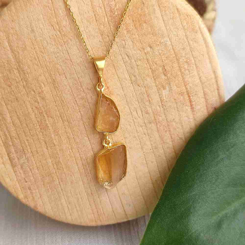 925 Sterling Silver Citrine Stone Pendant