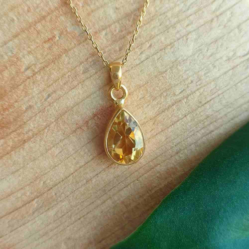 925 Sterling Silver Citrine Stone Pendant 925 Sterling Silver Citrine Stone Pendant
