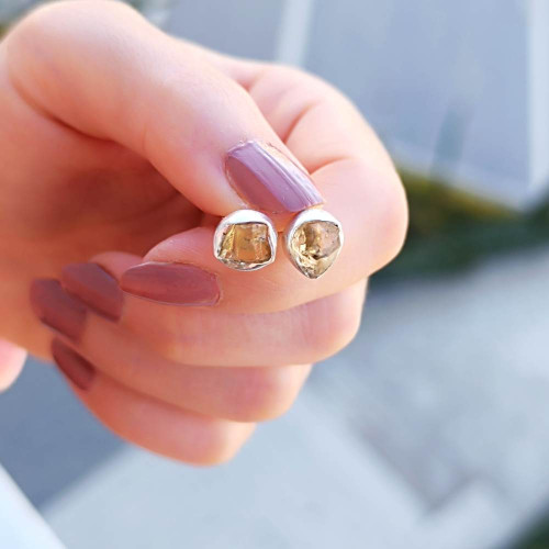 925 Sterling Silver Citrine Stone Earring