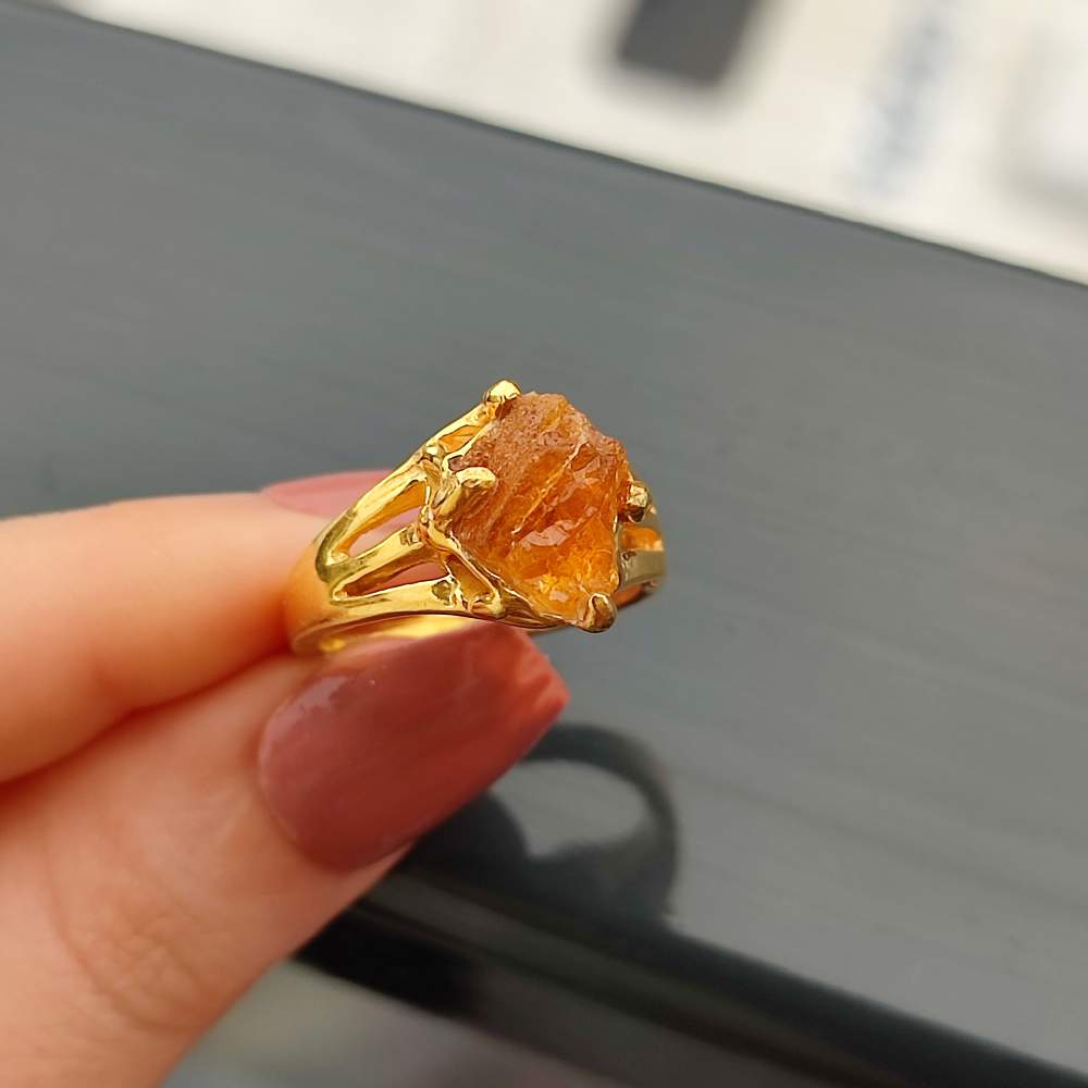 925 Sterling Silver Citrine Stone Ring