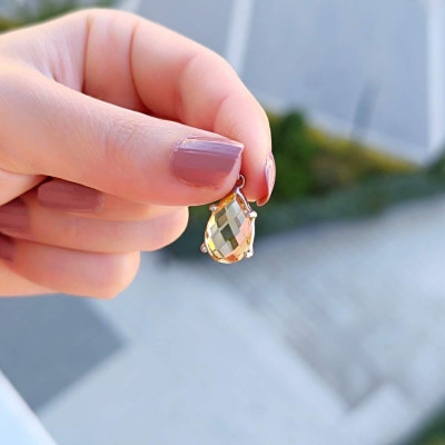 925 Sterling Silver Citrine Stone Pendant