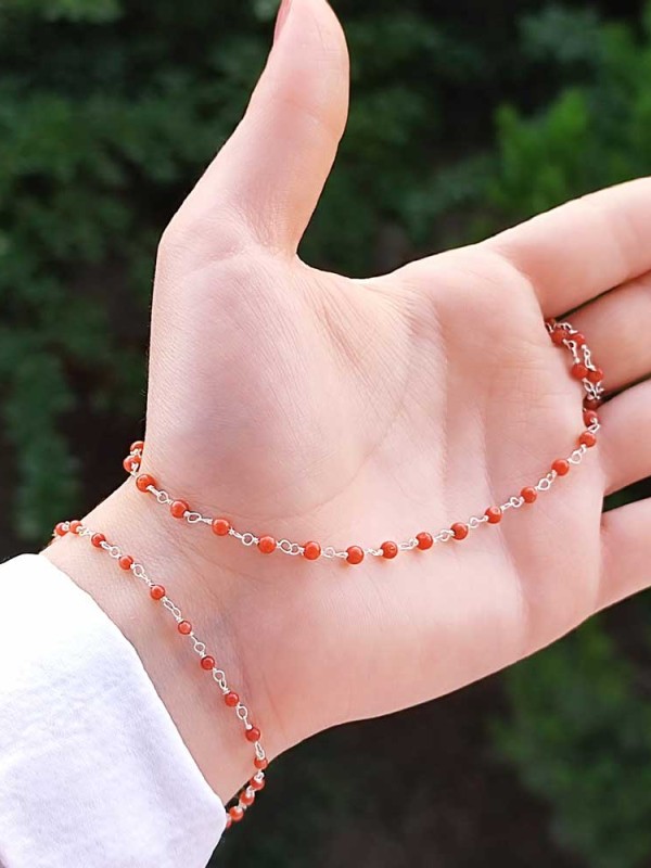 925 Ayar Gümüş Orijinal Kırmzi Mercan Taşi Takim