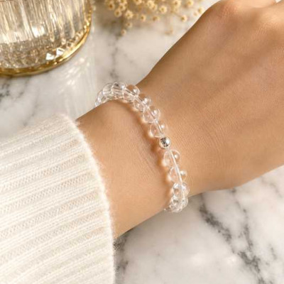 8mm Kristal Kuvars Taşi Bileklik