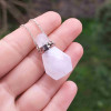 Faceted Crystal Quartz Stone Perfume Bottle Pendant - Clear Quartz Faceted Crystal Quartz Stone Perfume Bottle Pendant - Clear Quartz