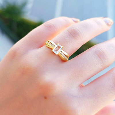 925 Silver Natural Crystal Quartz Ring