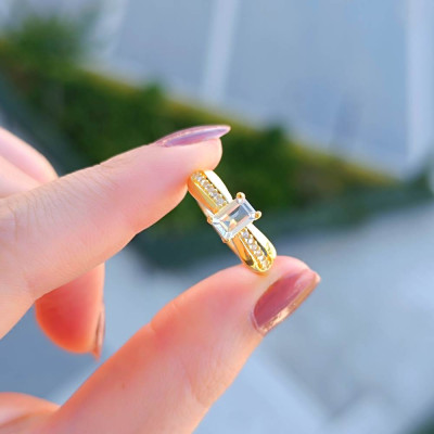 925 Silver Natural Crystal Quartz Ring