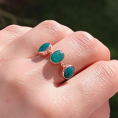 925 Silver Rare Emerald Stone Ring