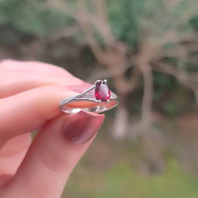 925 Sterling Silver Rhodonite Stone Ring