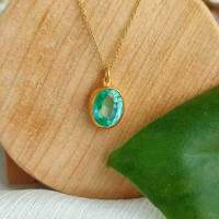 925 Silver Fluorite Stone Pendant