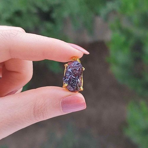 925 Ayar Gümüş Garnet Taşı Kolye