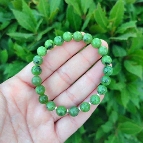 8 mm Natural Canadian Jade Bracelet