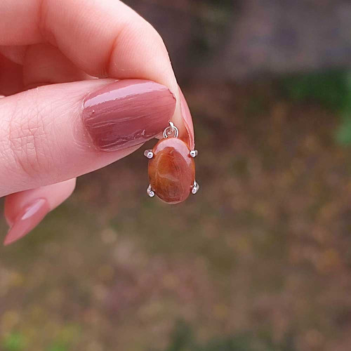 Doğal Jasper Taşı Kolye
