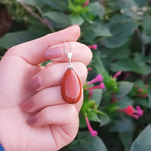 Doğal Jasper Taşı Kolye