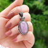 925 Silver Natural Kunzite Stone Pendant