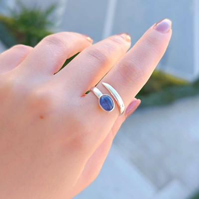 925 Silver Kyanite Stone Ring - Free Size
