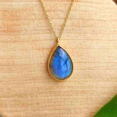 925 Silver Labradorite Stone Pendant