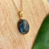 925 Silver Labradorite Stone Pendant - Oval Shape 925 Silver Labradorite Stone Pendant - Oval Shape