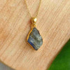 925 Silver Labradorite Stone Pendant - Raw Shape 925 Silver Labradorite Stone Pendant - Raw Shape