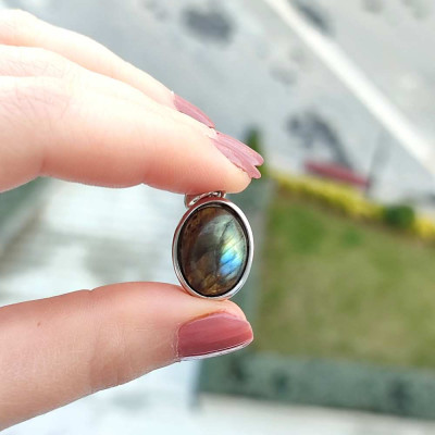 925 Silver Labradorite Stone Pendant