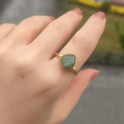 925 Silver Labradorite Stone Ring