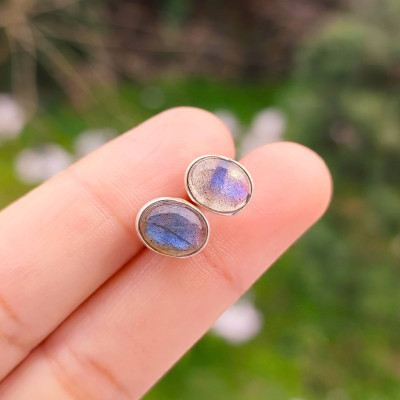 925 Silver Labradorite Stone Earring