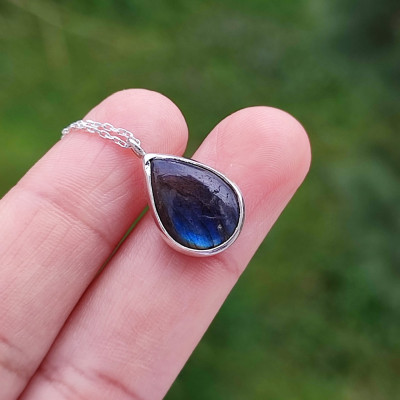 925 Silver Labradorite Stone Pendant