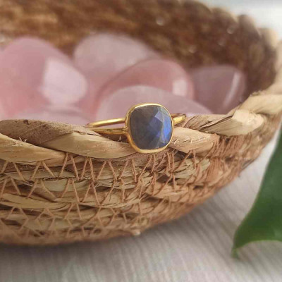 925 Silver Labradorite Stone Ring