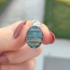 925 Silver Labradorite Stone Pendant - Oval Shape 925 Silver Labradorite Stone Pendant - Oval Shape