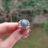925 Silver Labradorite Stone Ring - Men Ring 925 Silver Labradorite Stone Ring - Men Ring