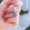 925 Silver Labradorite Stone Pendant - Raw Shape 925 Silver Labradorite Stone Pendant - Raw Shape