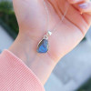 925 Silver Labradorite Stone Pendant - Raw Shape 925 Silver Labradorite Stone Pendant - Raw Shape