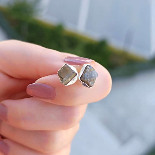 925 Silver Labradorite Stone Earring