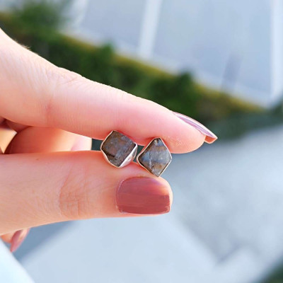 925 Silver Labradorite Stone Earring