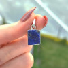925 Silver Natural Lapis Lazuli Pendant - Raw Shape