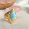 925 Silver Natural Larimar Stone Ring 925 Silver Natural Larimar Stone Ring