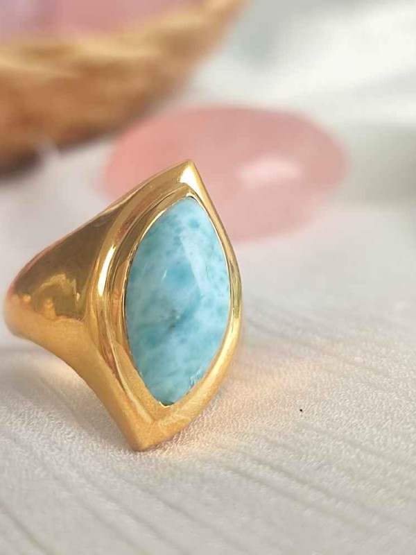 925 Ayar Gümüş Larimar Yüzük