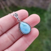 925 Silver Natural Larimar Stone Pendant