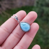 925 Silver Natural Larimar Stone Pendant