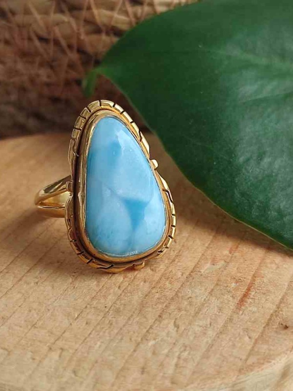 925 Ayar Gümüş Larimar Yüzük