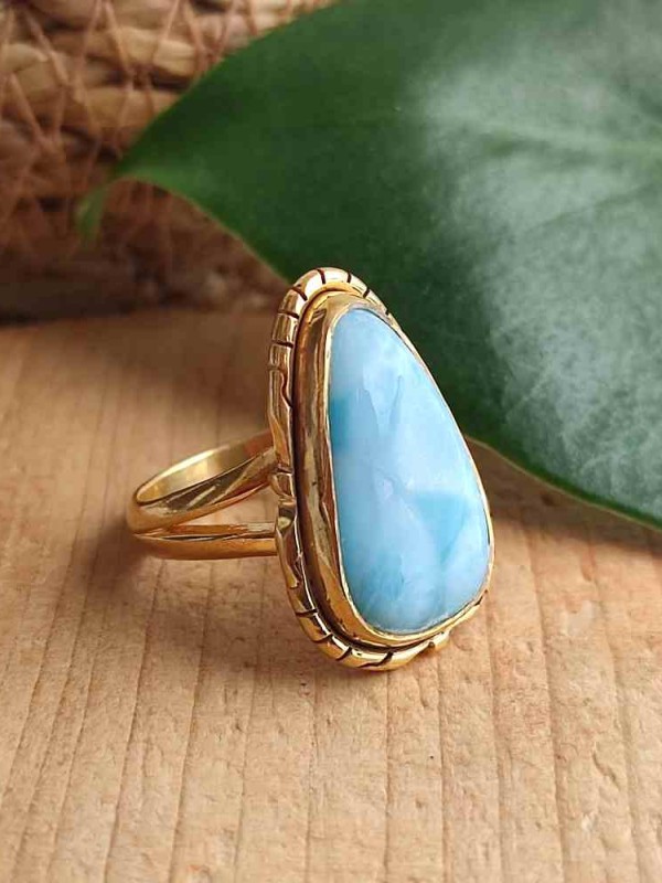 925 Ayar Gümüş Larimar Yüzük