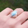 925 Silver Natural Larimar Stone Ring 925 Silver Natural Larimar Stone Ring