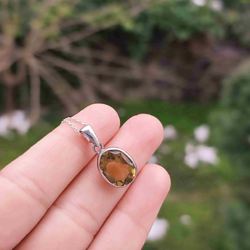 925 Silver Natural Lemon Quartz Pendant