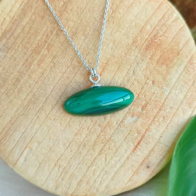 925 Silver Malachite Stone Pendant
