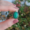 925 Silver Malachite Stone Pendant