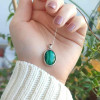 925 Silver Malachite Stone Pendant
