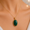 925 Silver Malachite Stone Pendant