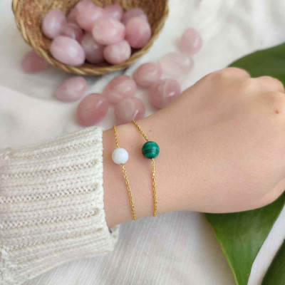 925 silver Natural Malachite Stone Bracelet