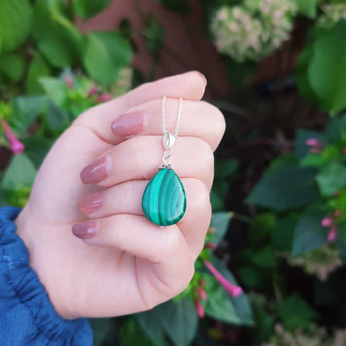 925 Silver Malachite Stone Pendant 925 Silver Malachite Stone Pendant