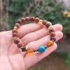 Natural Rose Wood Bracelet With Peridot , Amber , Turquoise & Hematite Bracelet - Men Bracelet Natural Rose Wood Bracelet With Peridot , Amber , Turquoise & Hematite Bracelet - Men Bracelet